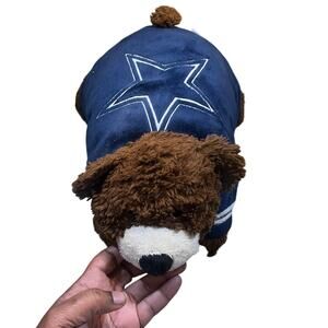Vintage 2009 NFL Dallas Cowboys Pillow Pet Large 18" Plush Brown Bear